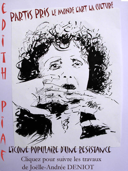 Encre et gouache de Mireille Petit-Choubrac pour L'Edith Piaf de Jolle Deniot Avril 2010 Copyrigt Lestamp Edition